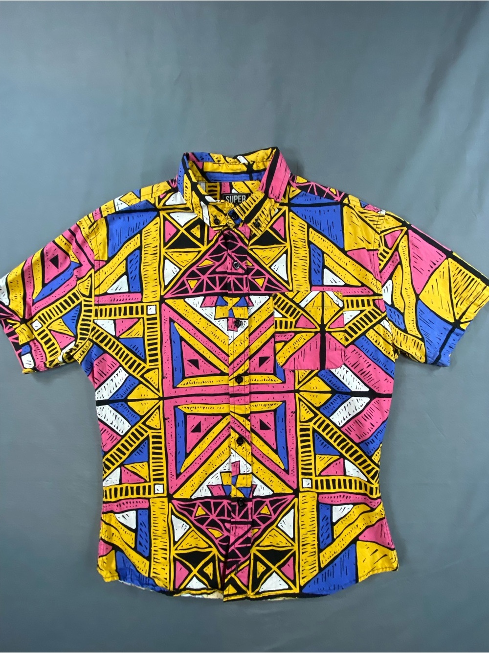 Super Massive M  Geometric Short-Sleeve Button-Down Shirt - multicolored